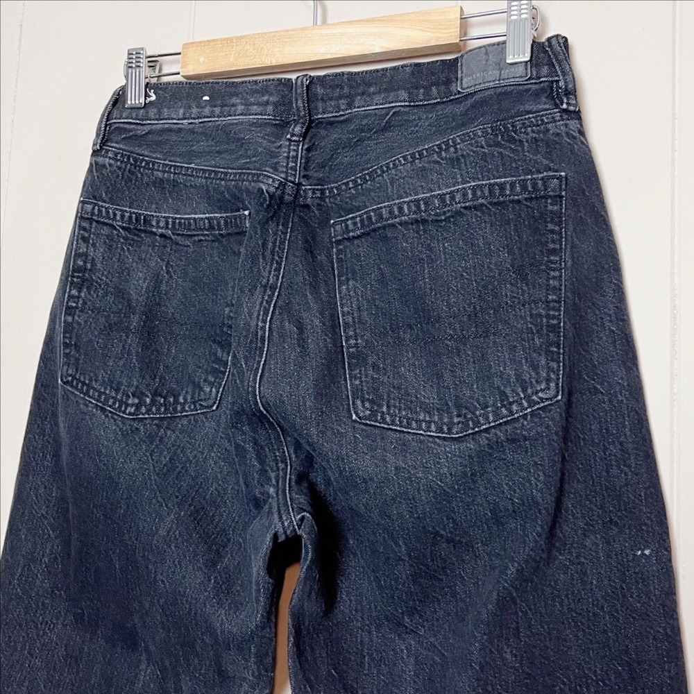 American Eagle 90s Boyfriend Jeans 8 X-SHORT Black High Waist Relaxed Petite - Picture 4 of 9